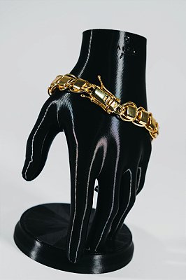 Bracelete Dubai 13mm-banhado a ouro 18k