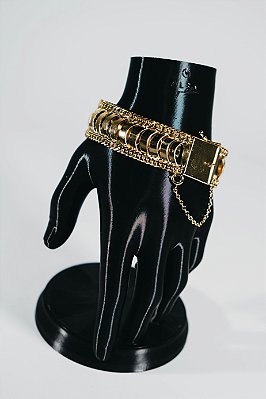 Bracelete escama 20mm-banhado a ouro 18k