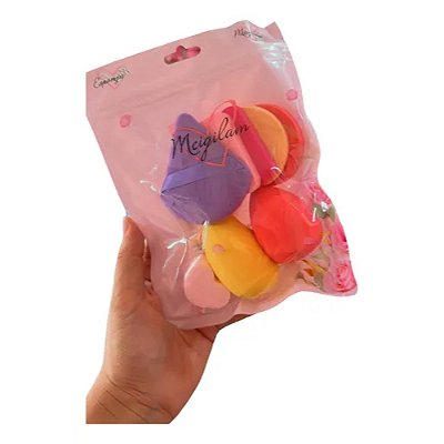 Conjunto 8 Esponjas Maquiagem Meigilam – Acabamento Profissional