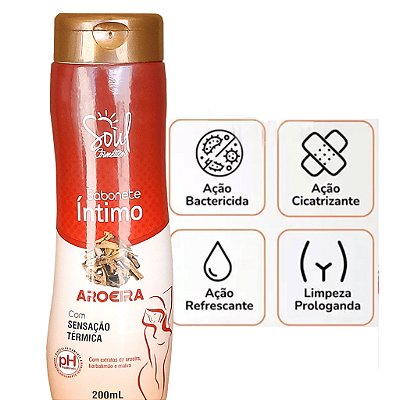 Sabonete Íntimo Feminino Aroeira 200ml Soul Cosméticos Natural e Suave
