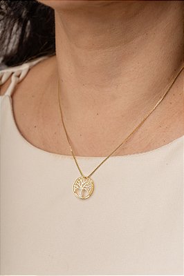 COLAR ÁRVORE DA VIDA COM ZIRCÔNIA