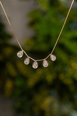 COLAR GOTINHAS DE ZIRCÔNIA