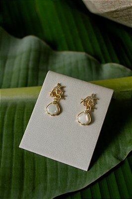 BRINCO OCEANO COM MADREPÉROLA E ZIRCÔNIA