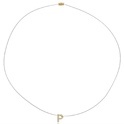 COLAR PERSONALIZADO FIO DE NYLON LETRINHA COM ZIRCÔNIA