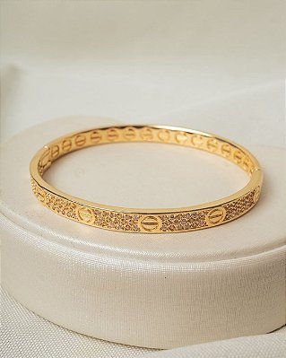 Bracelete Inspiração Cartier - Dourado