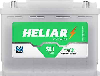 Bateria Heliar 50Ah – 12V – H50JD – Polo Direito | Linha Free – Livre de Manutenção – Inmetro