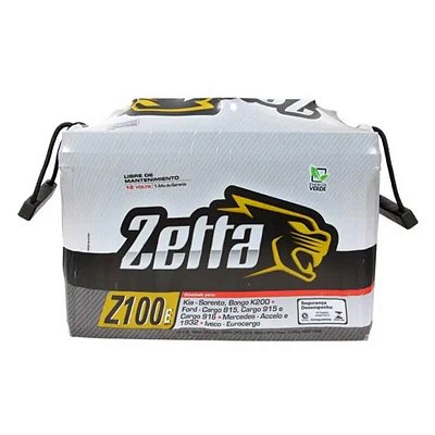 Bateria Zetta 100Ah – 12V – Z100E – Polo Positivo à Esquerda | Fabricação Moura – Inmetro