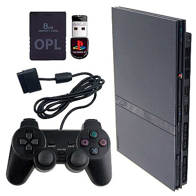 Console Sony Playstation 2 Slim Serie 7k Preto - PS2 - Usado