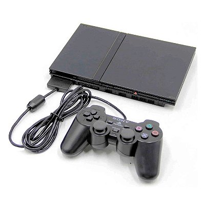 Console Sony Playstation 2 Slim Serie 7k Preto - PS2 - Usado