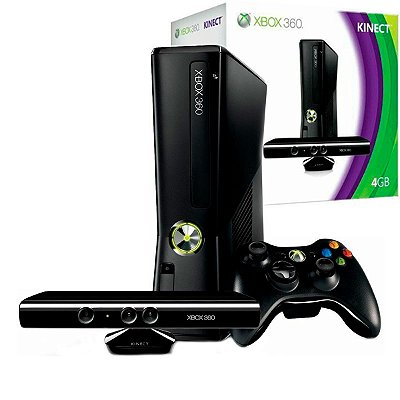 Console Microsoft Xbox 360 Slim 4GB Preto - Usado