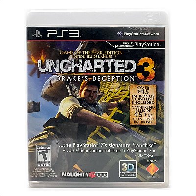 Jogo Uncharted 3 Drakes Deception Mídia Fisica Usado - PS3