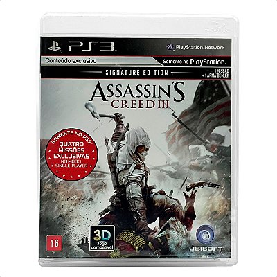 Jogo Assassins Creed 3 Signature Edition Mídia Física Usado - PS3