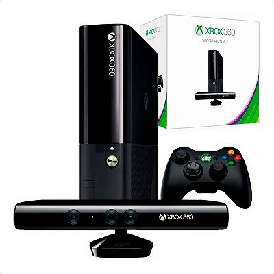 Console Microsoft Xbox 360 Super Slim 500GB Preto Com Kinect
