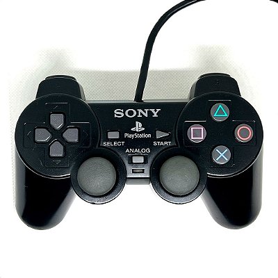 Controle Sony PlayStation DualShock 2 Preto - PS2