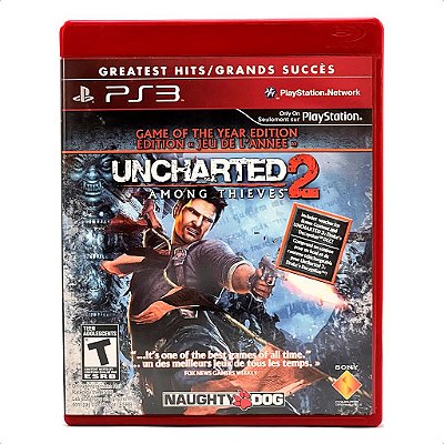 Jogo Uncharted 2 Among Thieves  (Greatest Hits) PS3 Mídia Física Original Usado Com Manual