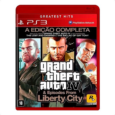 Jogo Grand Theft Auto IV & Episodes From Liberty City  (GTA 4) (Greatest Hits) -  PS3 Mídia Física Original Usado Sem Ca
