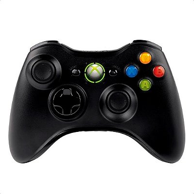Controle Microsoft Xbox 360 Preto Sem Fio
