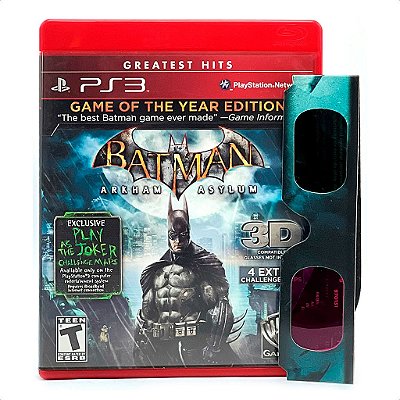 Jogo Batman Arkham Asylum  PS3 Mídia Física Original Usado Com Manual