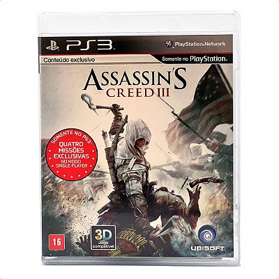 Jogo Assassins Creed 3 PS3 Mídia Física Original Usado Com Manual