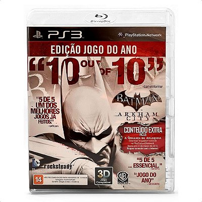 Jogo Batman Arkham City Jogo Do Ano PS3 Mídia Física Original Usado Com Manual