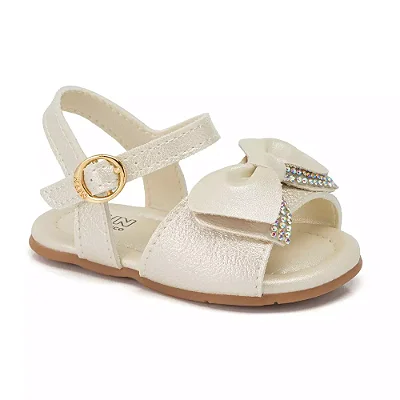 Sandália Infantil Klin Off White com Laço