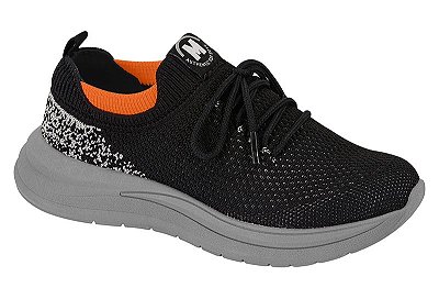 Tênis Esportivo Infantil Preto e Laranja