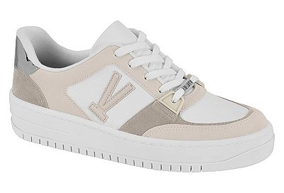 Tênis Vizzano Branco Cinza e Prata Casual