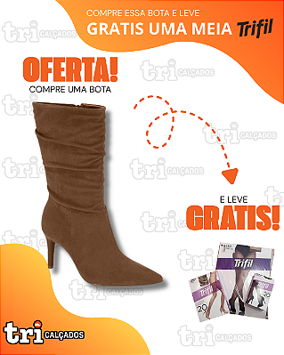 Bota Vizzano Cano Médio Camurça Marrom