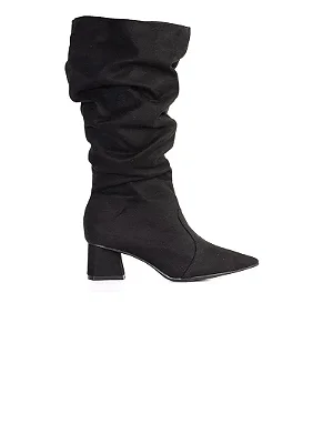 Bota Bebecê Cano Médio Camurça Salto Quadrado