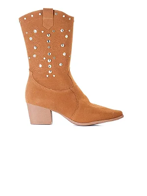 Bota Bebecê Texana Caramelo Camurça