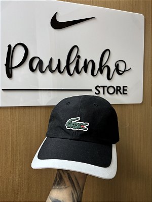 BONÉ LACOSTE CONTRASTE PRETO