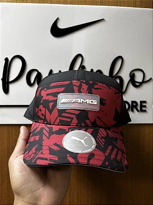BONÉ MERCEDES PRETO E VERMELHO