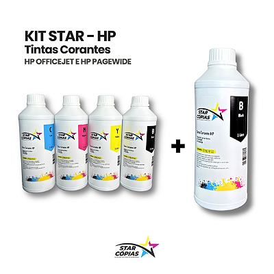 Kit Star Corante HP – CMYK + Preto Extra (5 Litros)