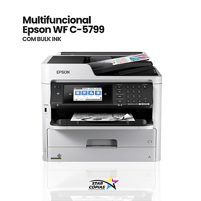 Multifuncional Epson WorkForce M5799 | Com Bulk Ink - Monocromática