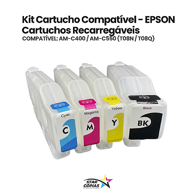 Cartucho Recarregável | Epson WorkForce Enterprise AM-C400 / AM-C550 (T08N / T08Q)
