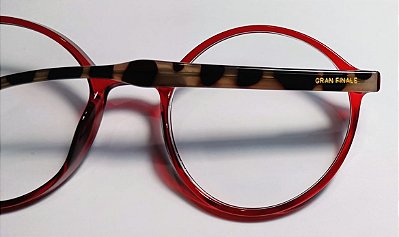 Óculos Receituário Redondo Vermelho Estilo