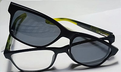 Óculos Receituário Polarizado TR90 Cinza e Amarelo