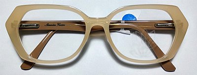 Óculos Feminino Hexagonal TR 90 Nude Estilo