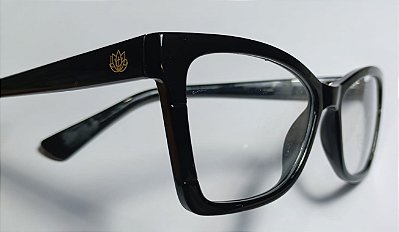 Óculos Feminino Acetato Receituário Preto Elegante