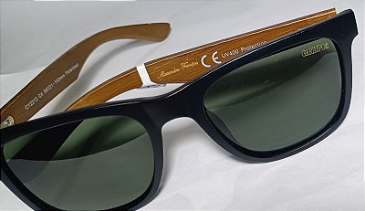 Óculos Solar TR90 Polarizado Haste Madeira