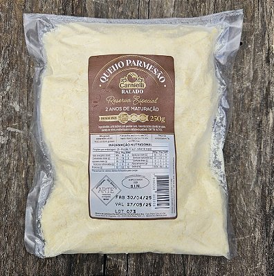 Queijo Parmesão Ralado Reserva Especial Carnielli (250g) Para fornear ou gratinar