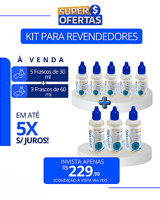 Kit Revendedor "2" | 5 Frascos de 30 ml + 3 de 60 ml
