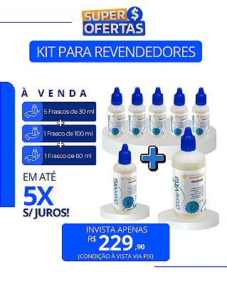 Kit Revendedor "3" | 5 Frascos de 30 ml + 1 de 60 ml + 1 de 100 ml