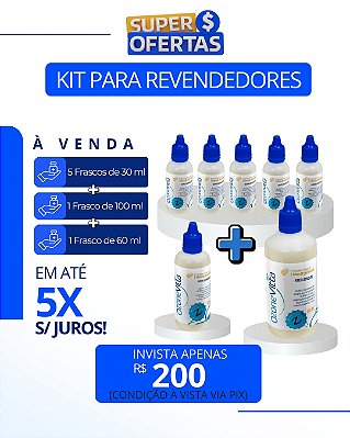 Kit Revendedor "3" | 5 Frascos de 30 ml + 1 de 60 ml + 1 de 100 ml