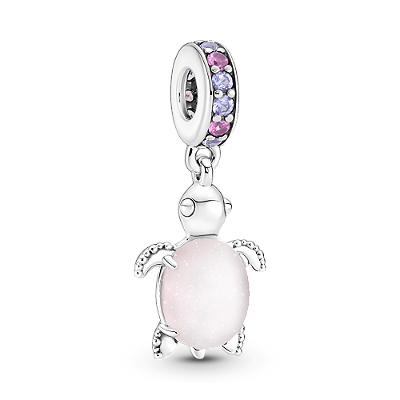 Charm Pendente Tartaruga Marinha Rosa