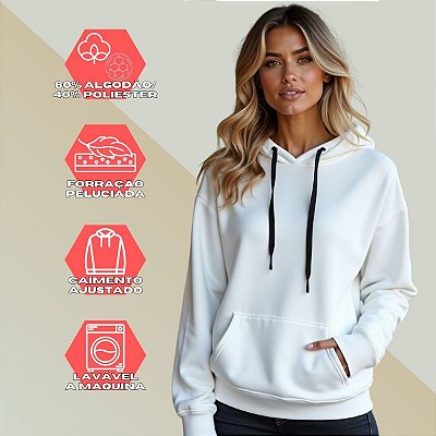 Moletom Canguru Liso Blusa Unissex Algodão Flanelado GuGi Bolso Frontal Capuz Aj