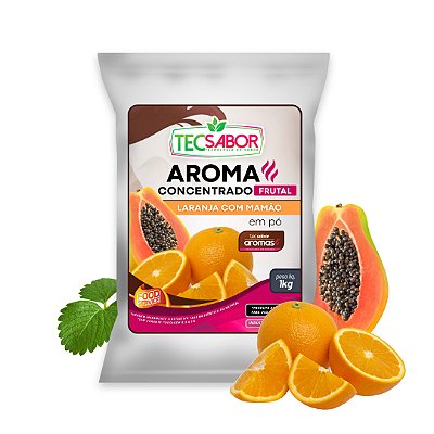 Aroma de Laranja com Mamão Idêntico ao Natural Pó e Líquido Frutal