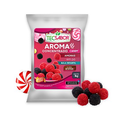 Aroma de Bala da Infância Amora Idêntico ao Natural Pó e Líquido Candy