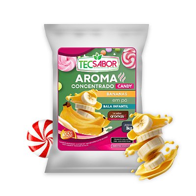 Aroma de Bala da Infância Bananas Idêntico ao Natural Pó e Líquido Candy