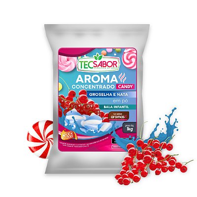 Aroma de Bala da Infância Groselha e Nata Idêntico ao Natural Pó e Líquido Candy